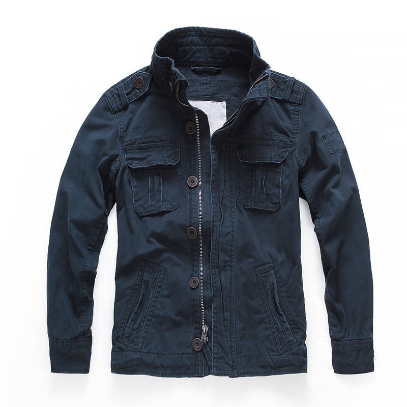 Military Denim Jacket Men Retro Camo Multi-pockets - Image 6