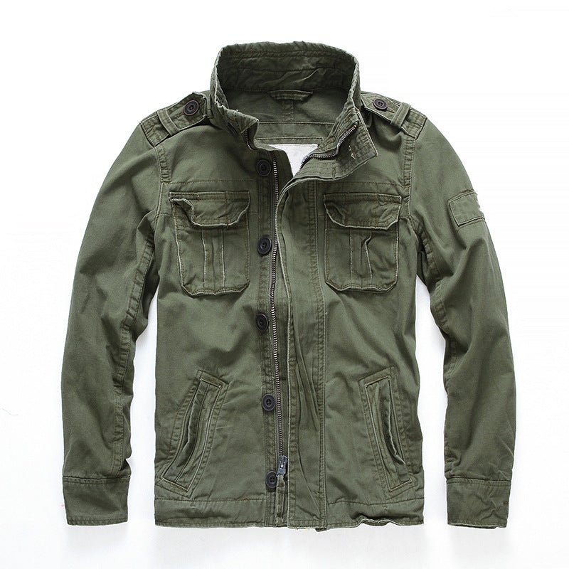 Military Denim Jacket Men Retro Camo Multi-pockets - Image 8