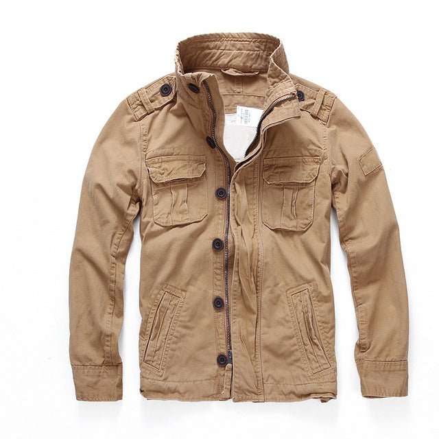 Military Denim Jacket Men Retro Camo Multi-pockets - Image 11