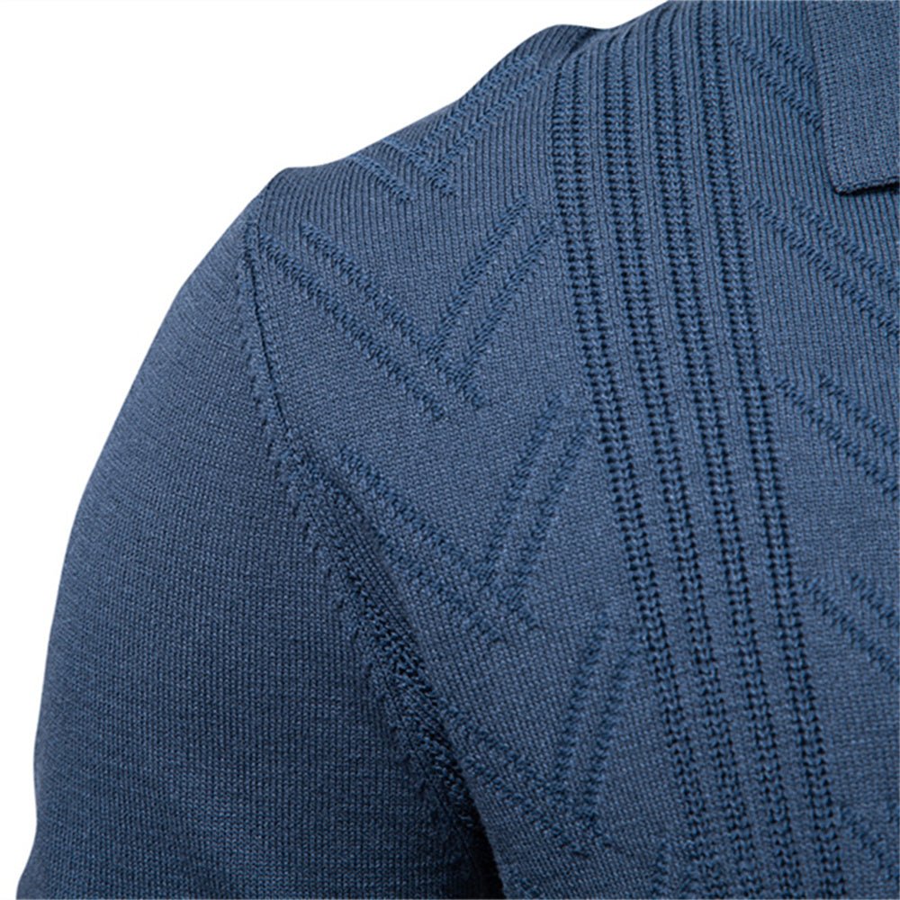 Modern Henley Polo Men Solid Color Long Sleeve - Image 7