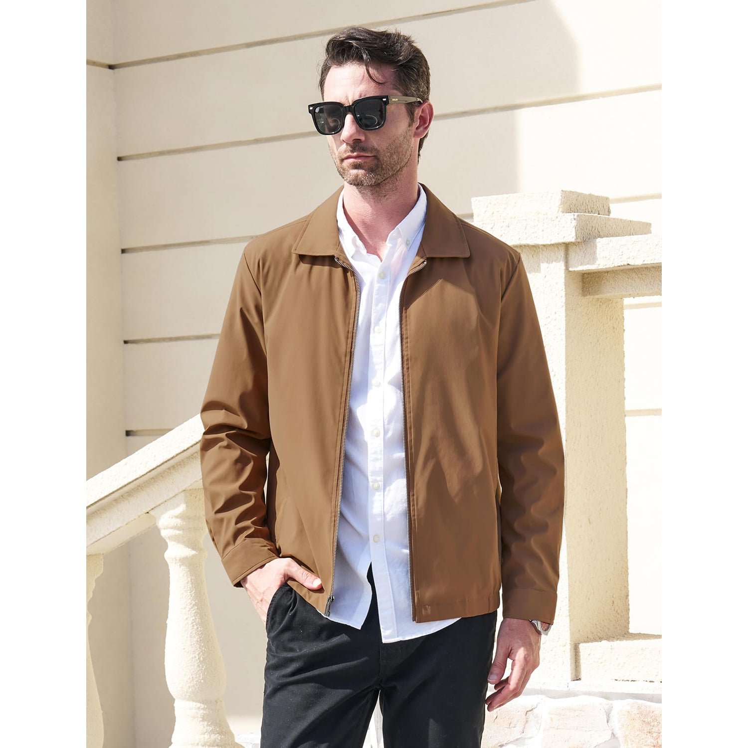 Modern Work Outings Coat With Zipper Pockets - Image 7