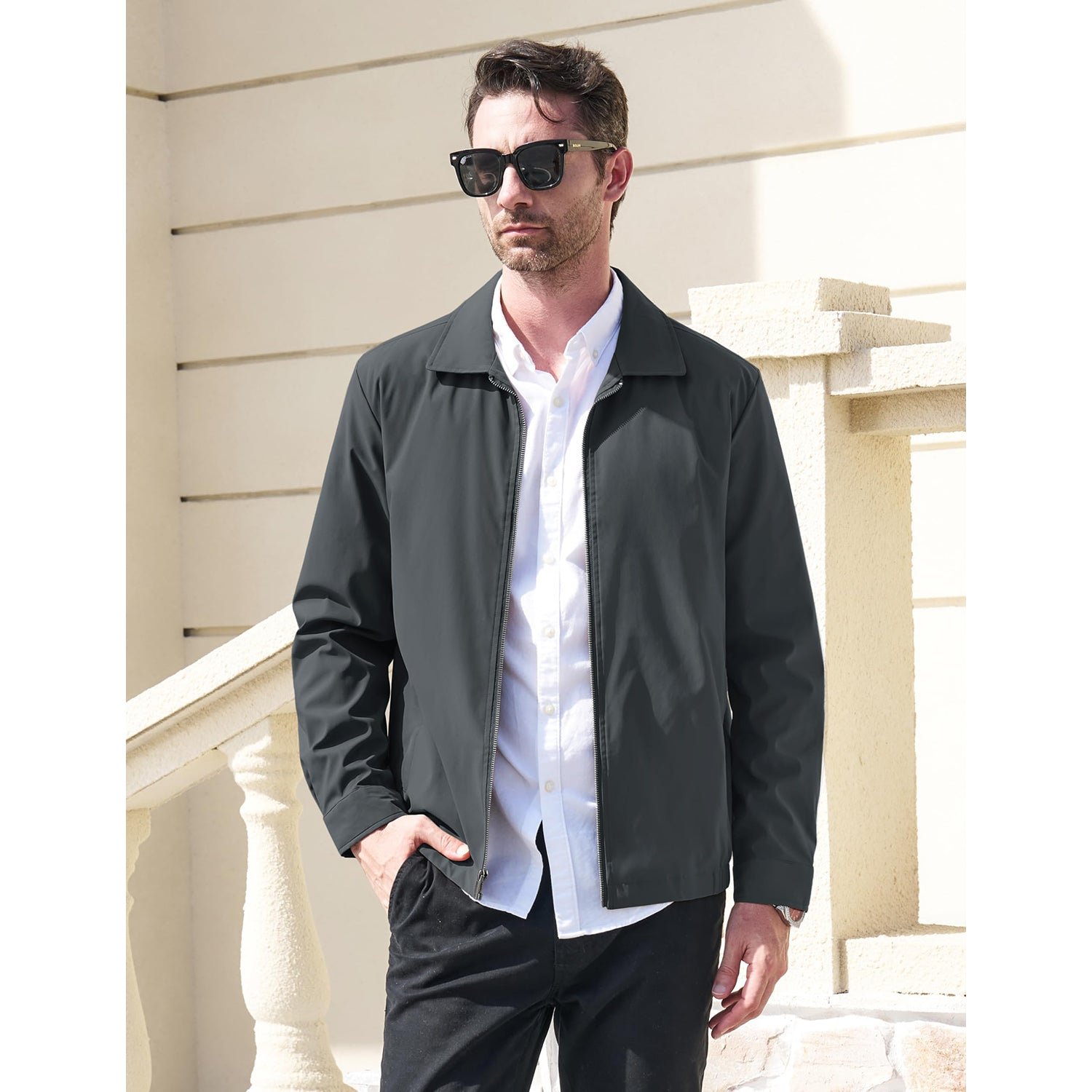 Modern Work Outings Coat With Zipper Pockets - Image 8