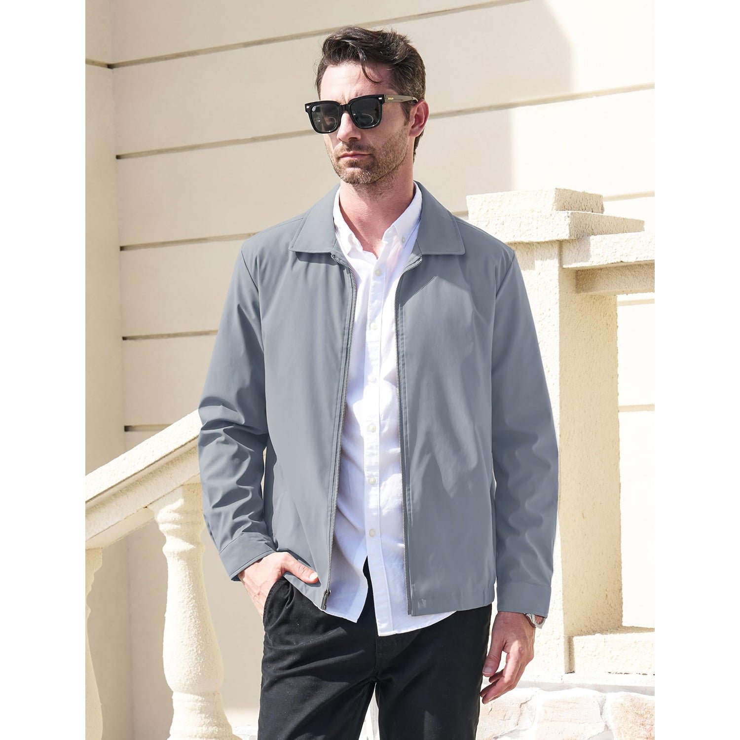 Modern Work Outings Coat With Zipper Pockets - Image 11