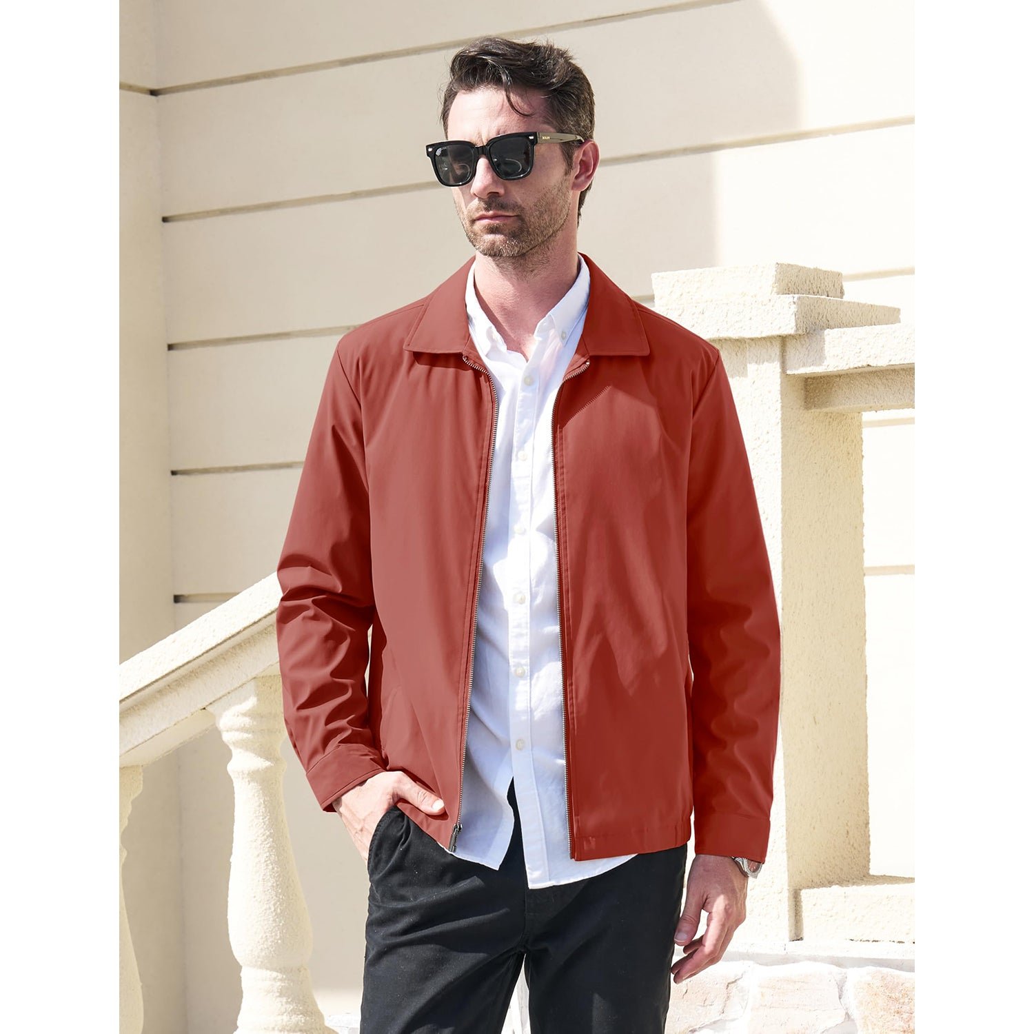 Modern Work Outings Coat With Zipper Pockets - Image 4