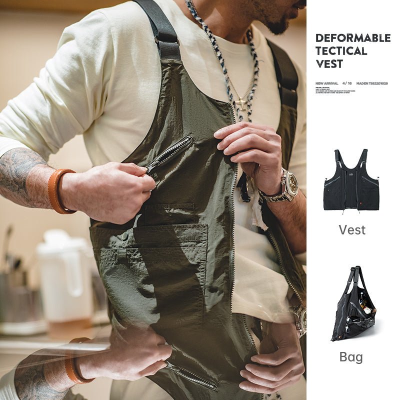 Working Vest Multi Pocket Waistcoat Satchel Jacket - Image 12