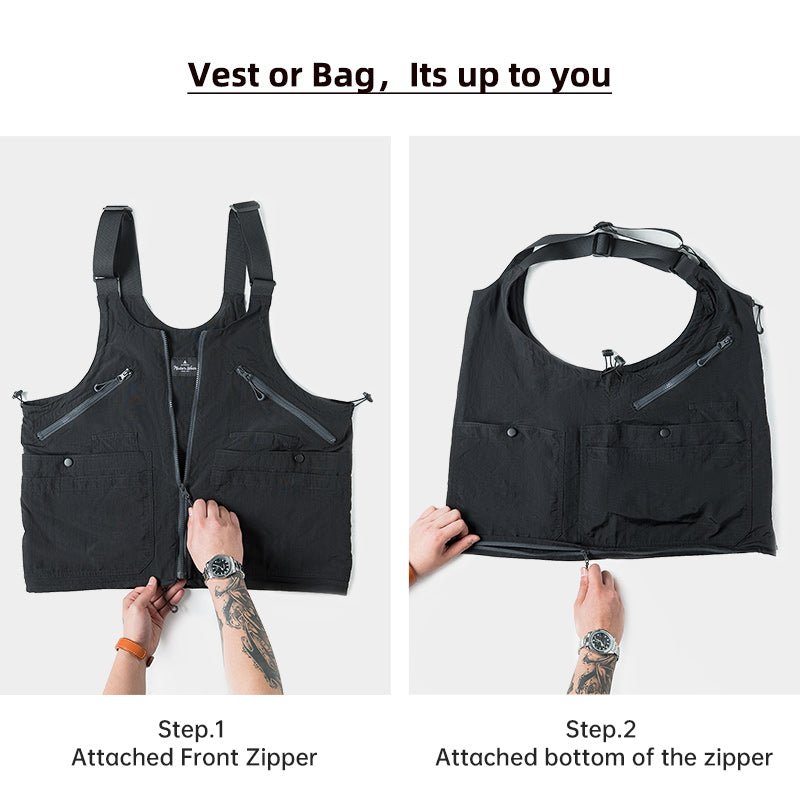 Working Vest Multi Pocket Waistcoat Satchel Jacket - Image 10