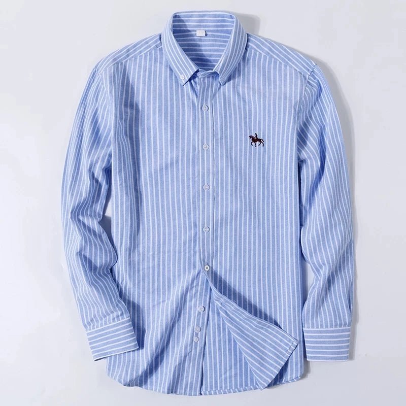 Cotton Oxford Shirt For Men Long Sleeve Work Man Shirt - Image 2