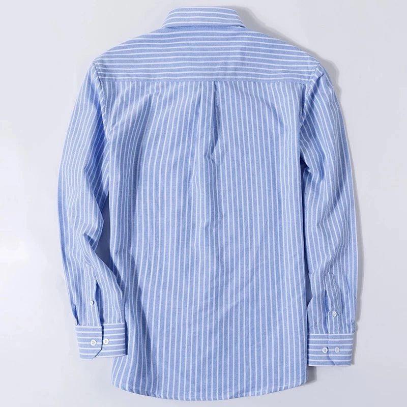 Cotton Oxford Shirt For Men Long Sleeve Work Man Shirt - Image 3