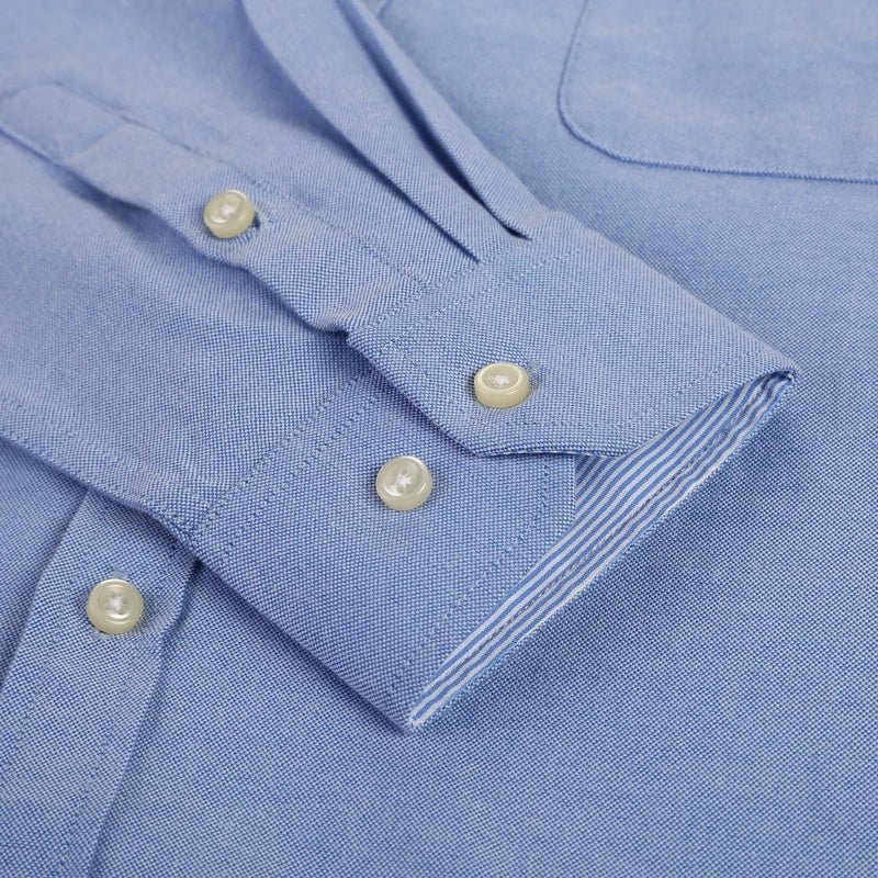 Cotton Oxford Shirt For Men Long Sleeve Work Man Shirt - Image 6