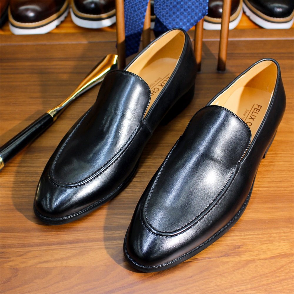 Pure Style Genuine Leather Men Loafers Pointed Toe