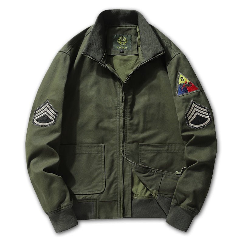 Retro Cotton Clothing Army Bomber Jacket - Image 3