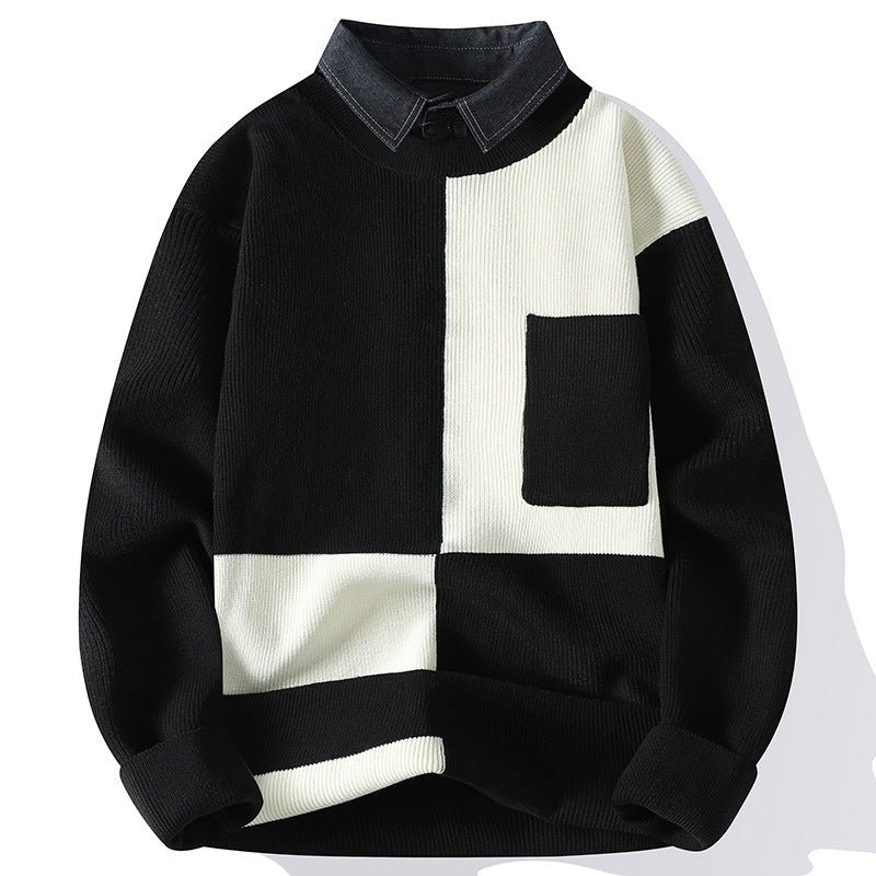 Fashion Shirt Fake Collar Knit Pullovers - Image 4
