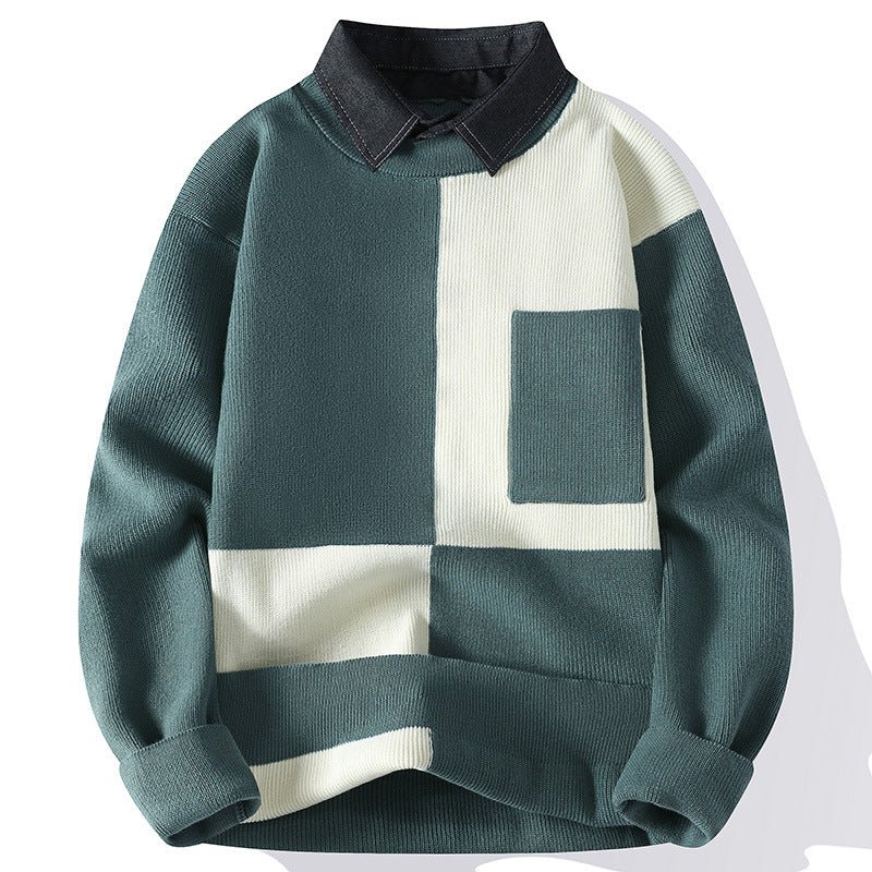 Fashion Shirt Fake Collar Knit Pullovers - Image 5