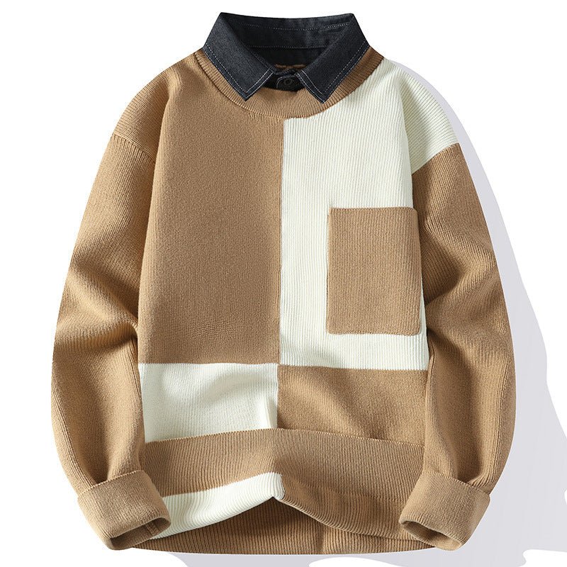 Fashion Shirt Fake Collar Knit Pullovers - Image 6