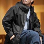 Sports Hooded Jacket Motorcycle Black Windbreaker