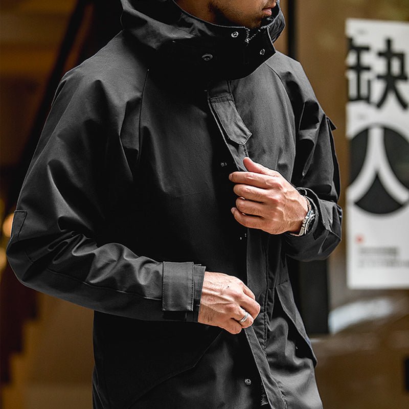 Sports Hooded Jacket Motorcycle Black Windbreaker - Image 2