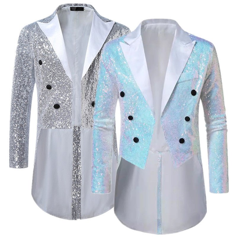 Men's Luxury Sequined Tuxedo Jacket - British Style Coat - Image 4