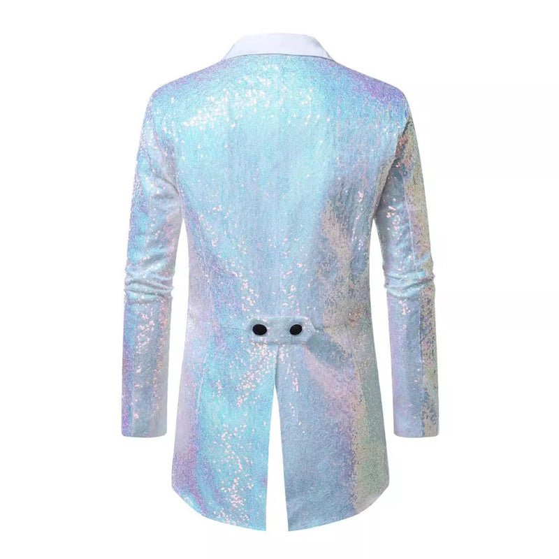 Men's Luxury Sequined Tuxedo Jacket - British Style Coat - Image 5
