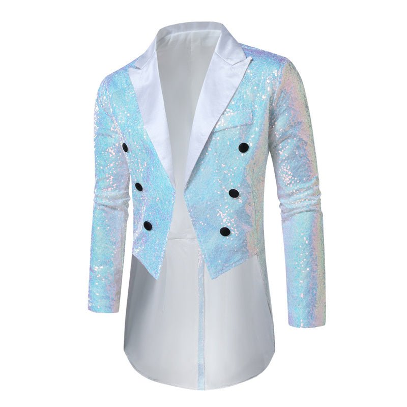 Men's Luxury Sequined Tuxedo Jacket - British Style Coat - Image 6