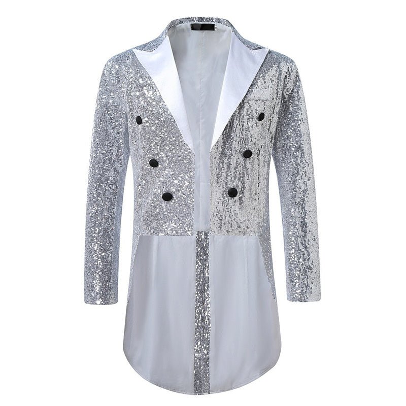 Men's Luxury Sequined Tuxedo Jacket - British Style Coat - Image 8