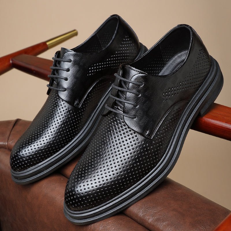 Summer Elevator Shoes Classic Hollow Men Dress Shoes