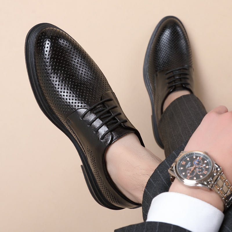 Summer Elevator Shoes Classic Hollow Men Dress Shoes - Image 6