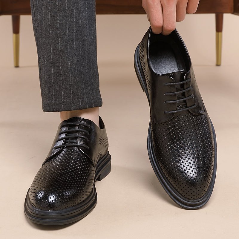 Summer Elevator Shoes Classic Hollow Men Dress Shoes - Image 7