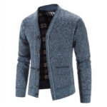 Thicker Knitted Cardigan Sweater coats Slim Fit Men Knit