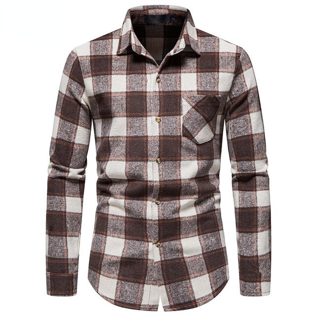 Trend Thick Warm Wool Flannel Casual Long Sleeve Shirt - Image 6