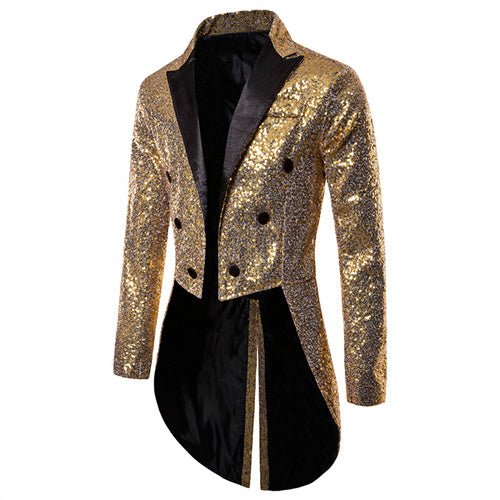 Men Court Tuxedo Suit Coats Party Long Jacket - Image 9