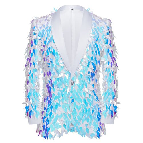 Unique Design Striped Sequin Host Stage Suit Bar Jacket - Image 12