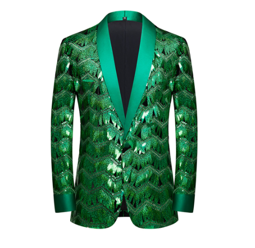 Unique Design Striped Sequin Host Stage Suit Bar Jacket - Image 20