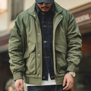 Vintage Bomber Jacket Thickened Warm Cotton Pocket Coats