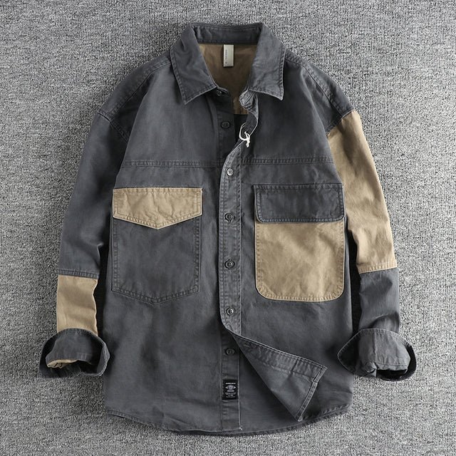 Men Vintage Jacket Casual Loose Shirt - Image 9