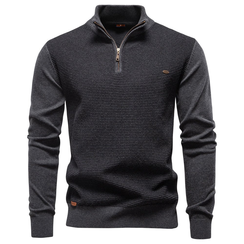 Warm Luxury Cotton Autumn Winter Casual Turtleneck Mens Sweaters - Image 2