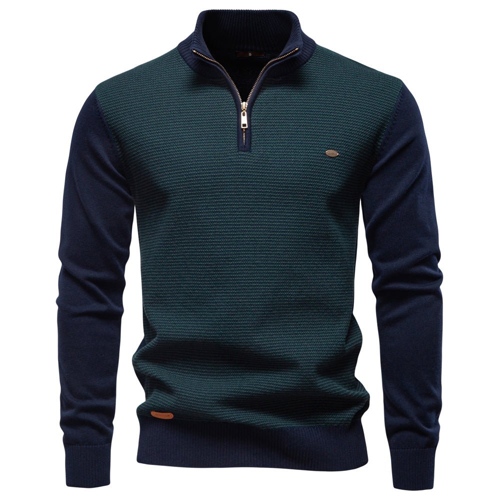 Warm Luxury Cotton Autumn Winter Casual Turtleneck Mens Sweaters - Image 3