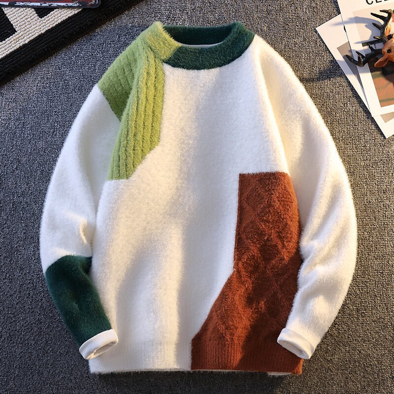 Winter Warm Round Neck Knitted Sweater - Image 2