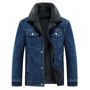 Winter Denim Jacket Coat Warm Fleece Thick Jeans Coat