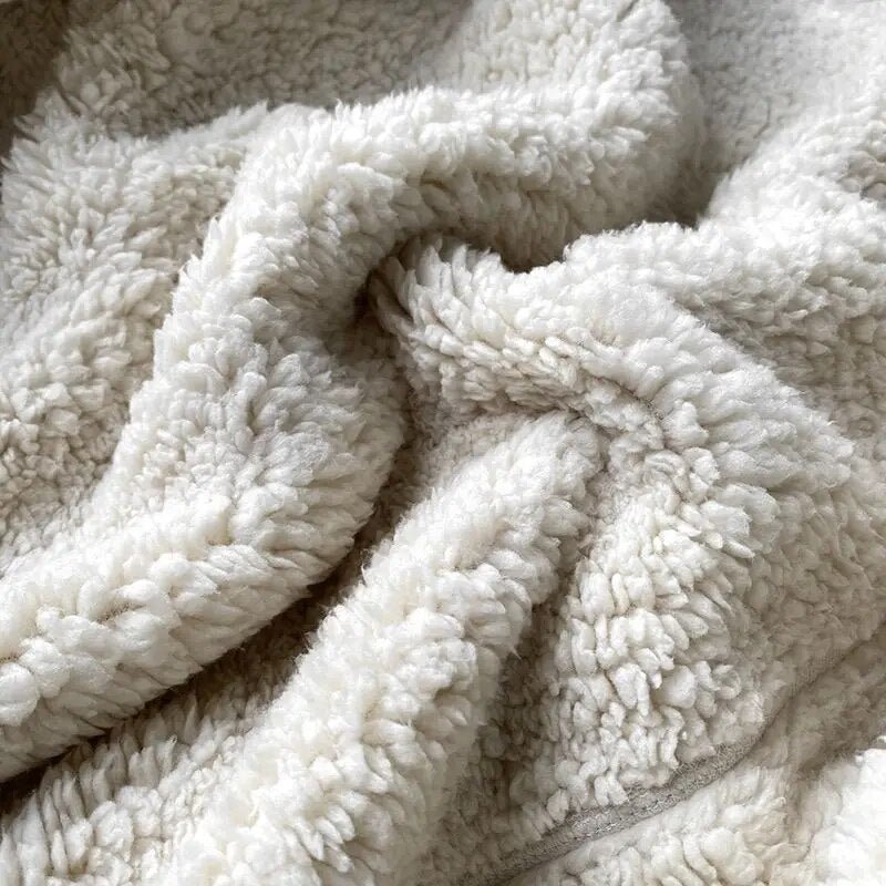Winter Fleece Jacket Solid Color Sherpa Casual Coat - Image 8