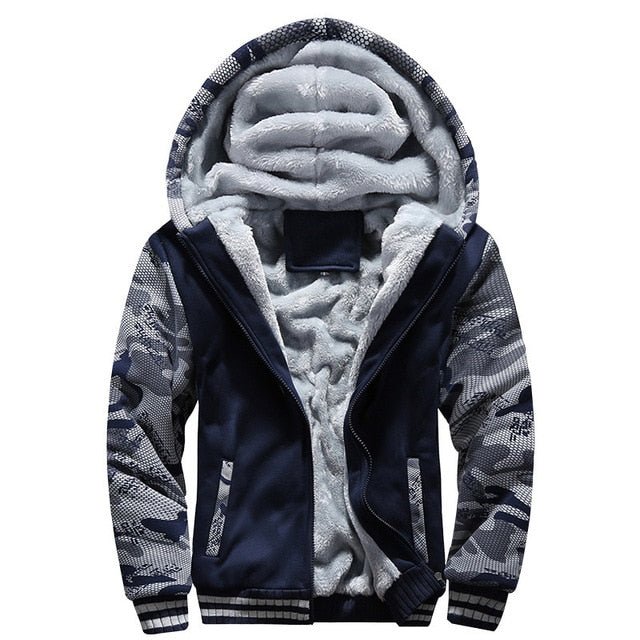 Men Winter Jacket Camouflage Thicken Jackets Hooded Fleece - Image 8