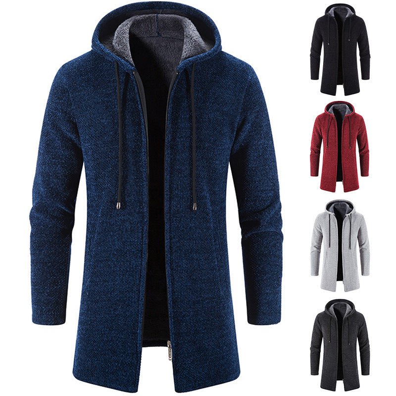 Warm Zipper Medium Long Cardigan Sweaters - Image 4