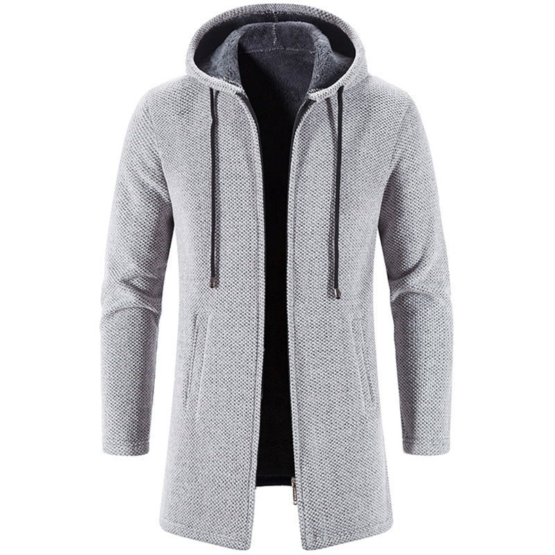 Warm Zipper Medium Long Cardigan Sweaters - Image 5