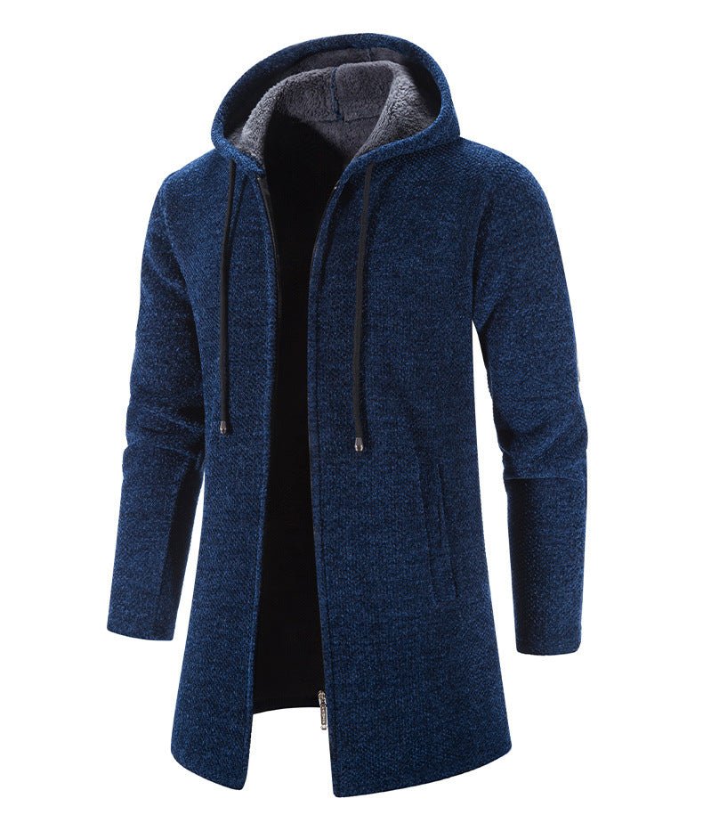 Warm Zipper Medium Long Cardigan Sweaters - Image 6