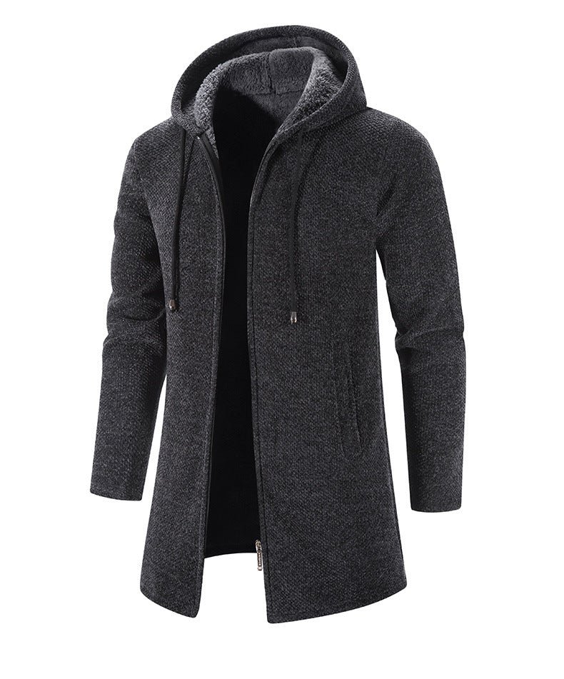 Warm Zipper Medium Long Cardigan Sweaters - Image 7